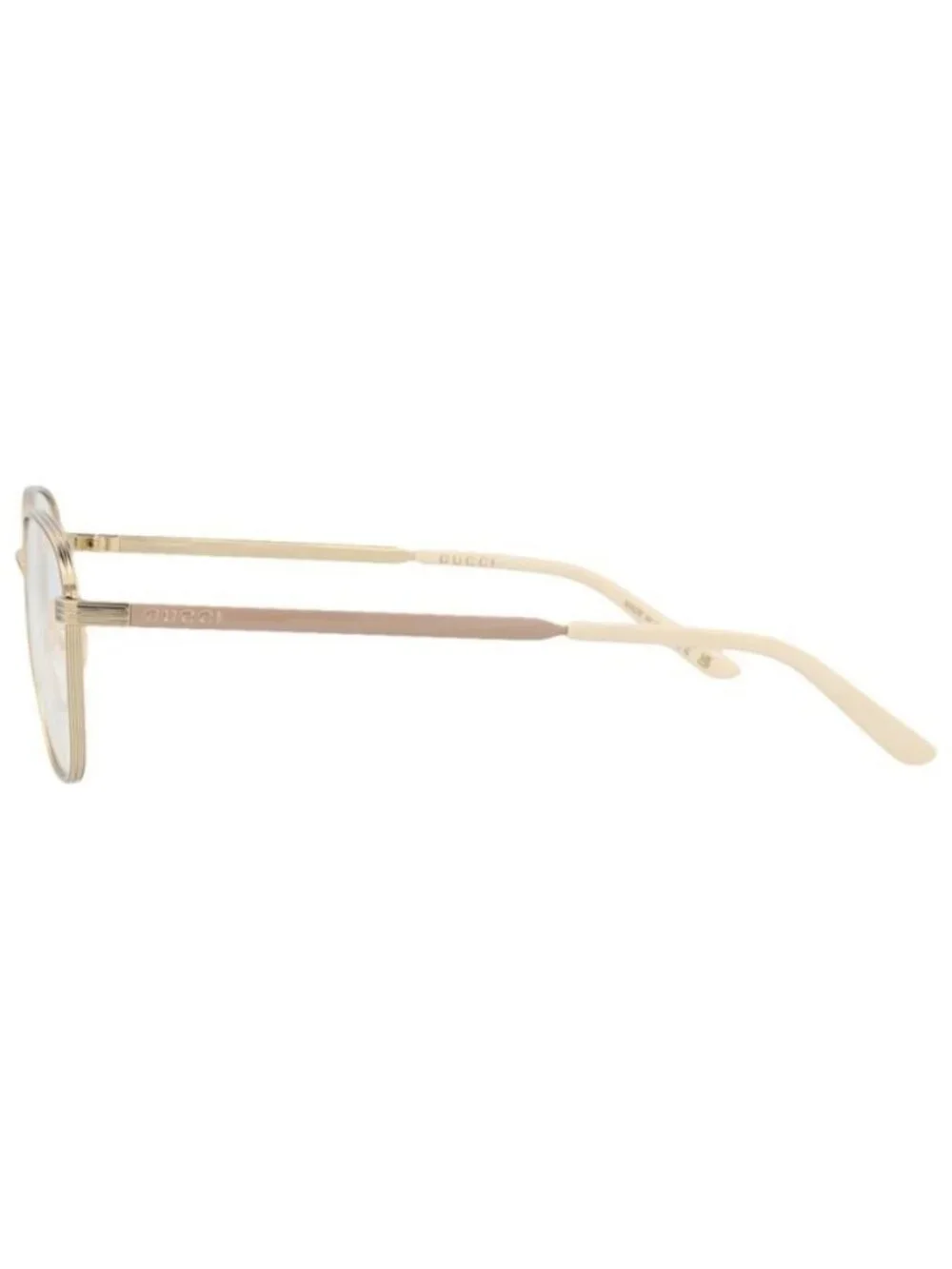 New Gucci Womens Square/Rectangle Gold Gold Transparent Fashion Designer Eyeglas